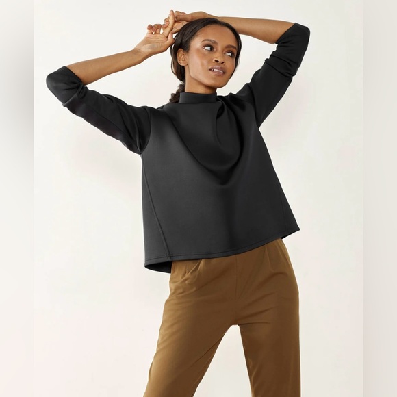 ADAY Sweaters - Aday Like A Boss Black Scuba Pullover Sweatshirt Top size Medium